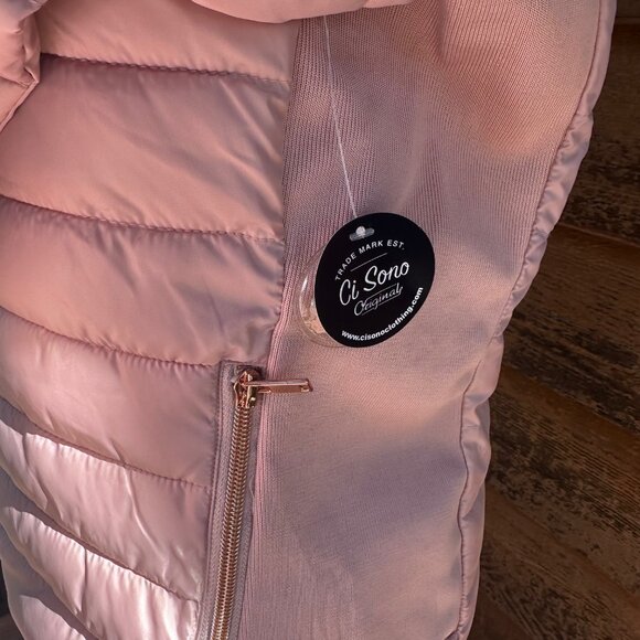 Ci Sono Womens Mauve Puffer Jacket Quilted Lightweight Full Zip M - Picture 7 of 11